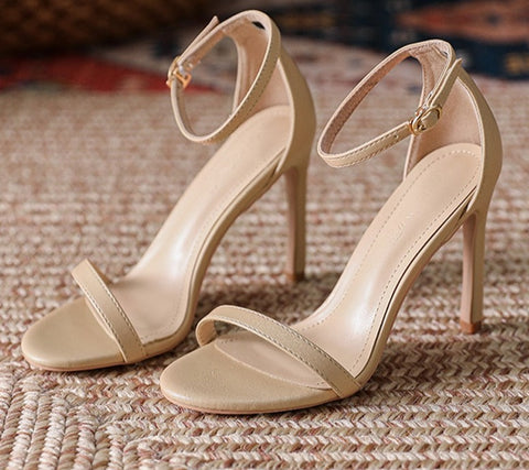 Women Open Toe Ankle Strap Stiletto Heel