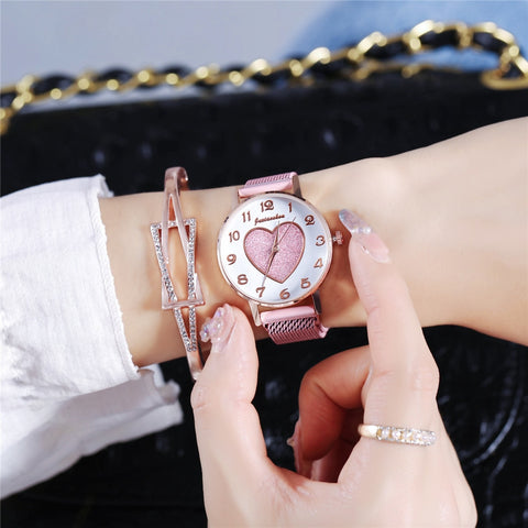 Women Romantic Heart Wrist Watches