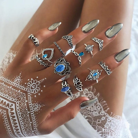 Women Vintage Boho  Figure Rings Sets
