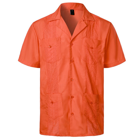 Cuban Camp Collar Guayabera Shirt