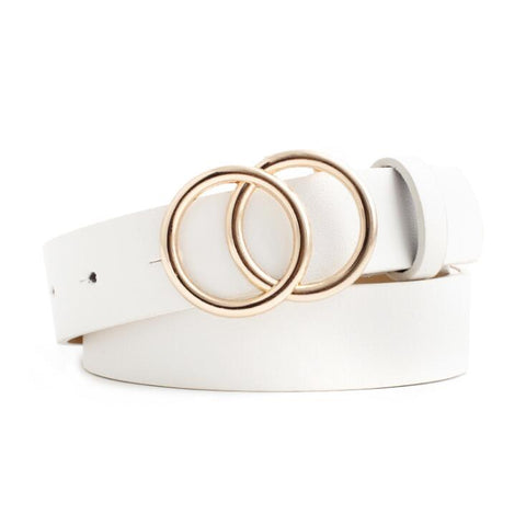 Women PU Leather Metal Buckle Belts