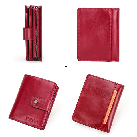 Women Men Genuine Leather Wallets