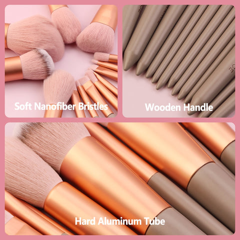 Pro Pink Makeup Brush Set