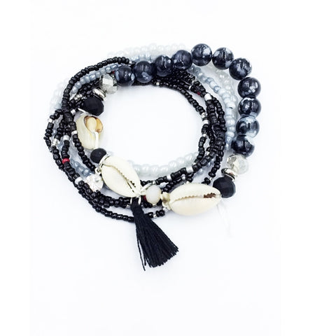 Bohemia  Beaded Shell Bracelet Set