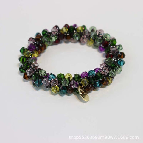 Women Elastic Crystal Pearl Hair Ring