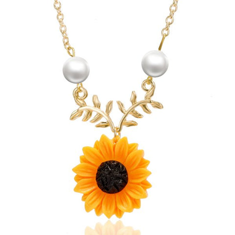 Women Men Sunflower Pendant  Necklaces
