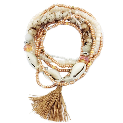 Bohemia  Beaded Shell Bracelet Set