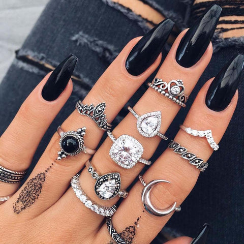 Women Vintage Boho  Figure Rings Sets