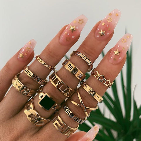 Women Vintage Boho  Figure Rings Sets