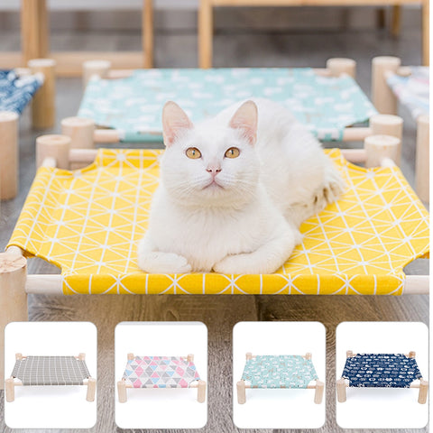 Wood Canvas Cat Lounge Bed