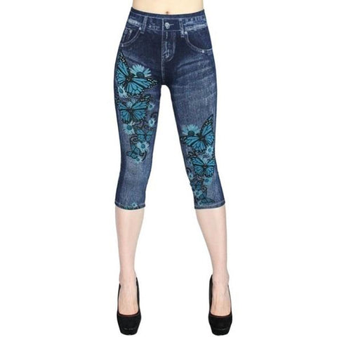 Women Stretch Printed Leggings Short