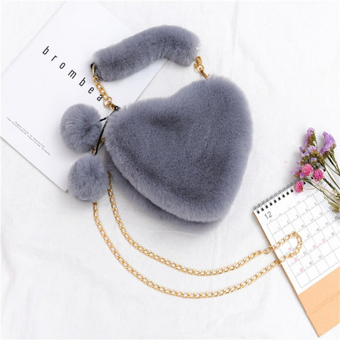 Women Faux Fur Winter Handbags