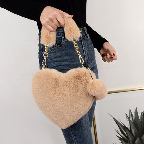 Women Faux Fur Winter Handbags