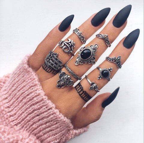 Women Vintage Boho  Figure Rings Sets