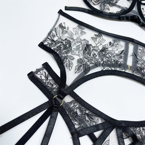 Women Erotic Lingerie Garter Thong Suit