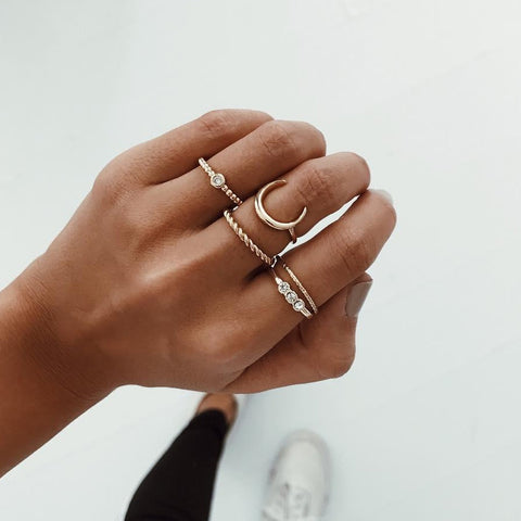 Women Vintage Boho  Figure Rings Sets