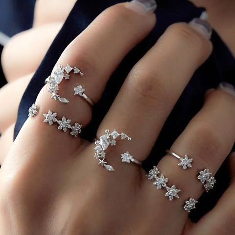 Women Vintage Boho  Figure Rings Sets