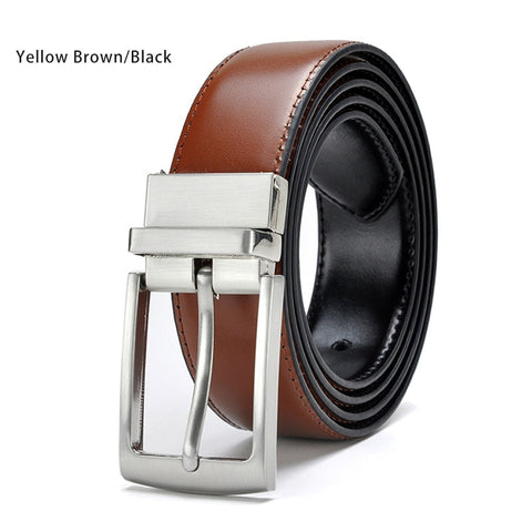 Men Leather Reversible Buckle Belt