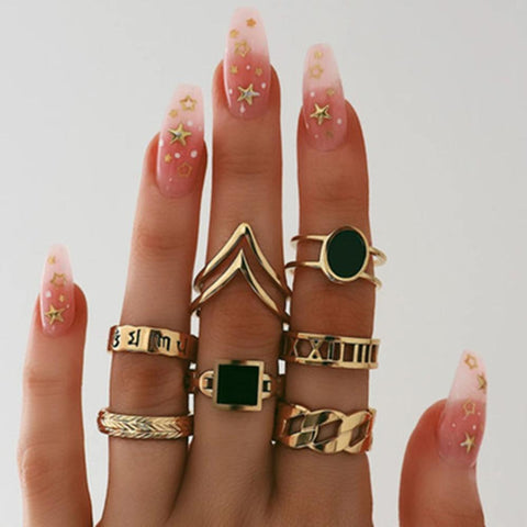 Women Vintage Boho  Figure Rings Sets
