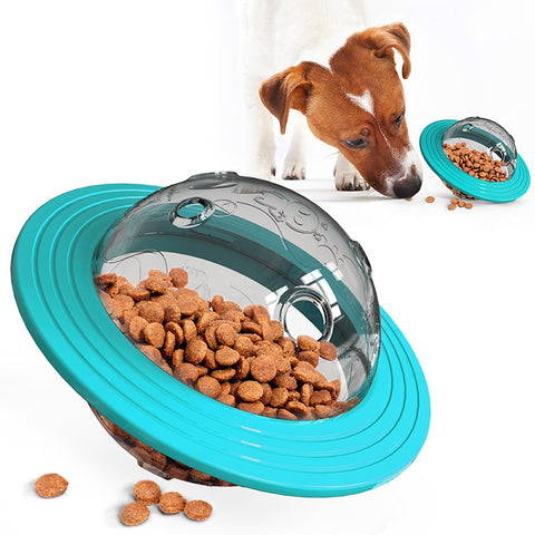 Dog Fun Flying Saucer Food Dispensing Toy