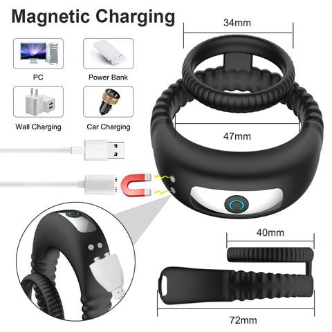 Couple Rings Vibrating Penis Cock Ring Sex Toys for Men