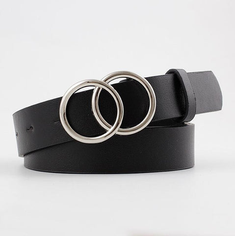 Women PU Leather Metal Buckle Belts