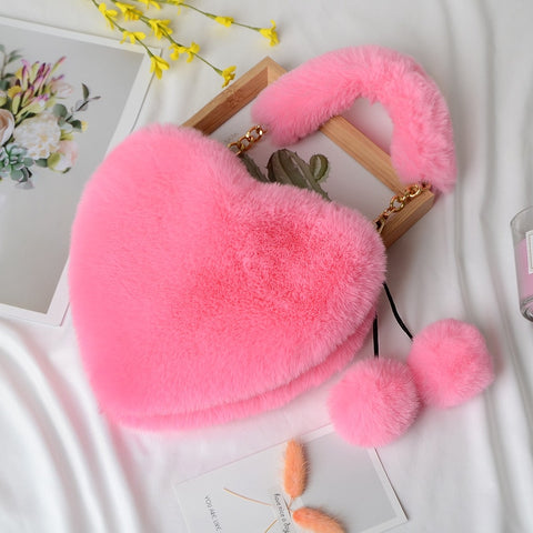 Women Faux Fur Winter Handbags
