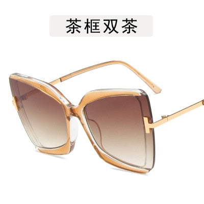 Big frame T word sunglasses for women