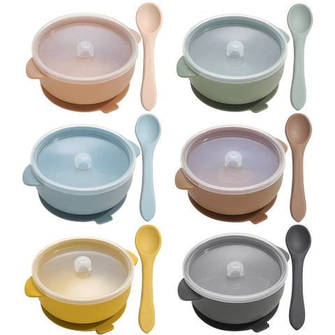 Baby Silicone Sucker Bowl With Spoon
