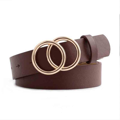Women PU Leather Metal Buckle Belts