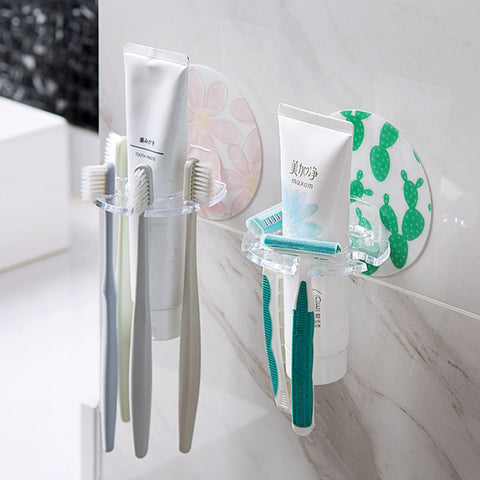 Multifunction Strong Suction Wall Shaped Toothbrush Rack