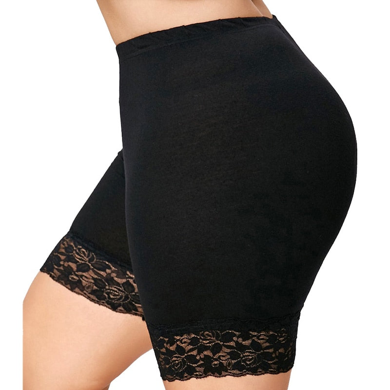 Women Short Leggings Lace Trim Skirt