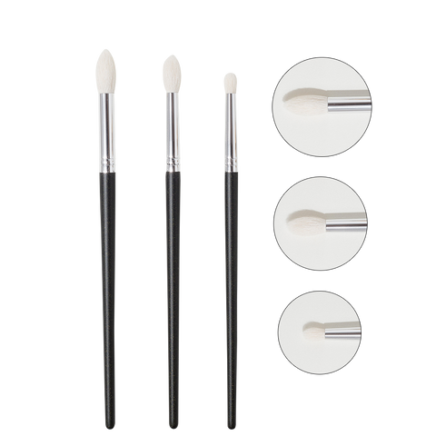 3 Pcs Goat Hair Tapered Crease Blending Brush