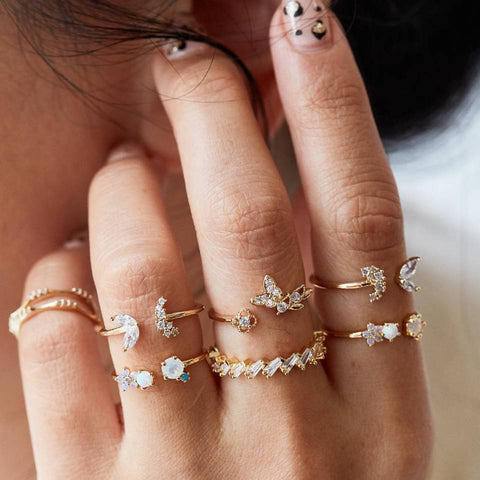 Women Vintage Boho  Figure Rings Sets