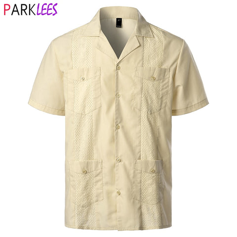 Cuban Camp Collar Guayabera Shirt