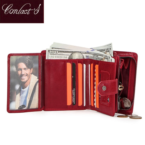 Women Men Genuine Leather Wallets