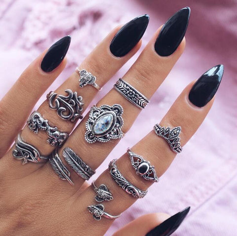 Women Vintage Boho  Figure Rings Sets