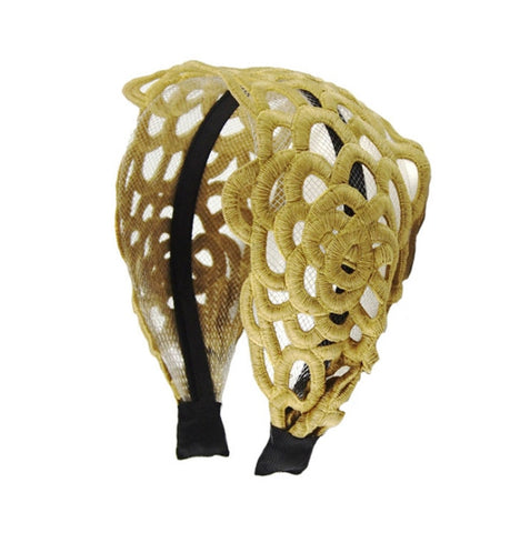 Women Embroidery Flower Wide Headbands