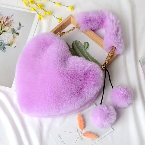 Women Faux Fur Winter Handbags