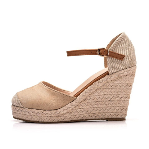 Women Crystal Suede Wedges Sandals