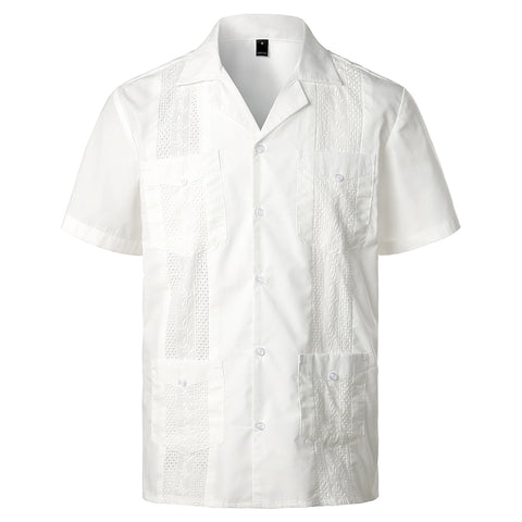 Cuban Camp Collar Guayabera Shirt