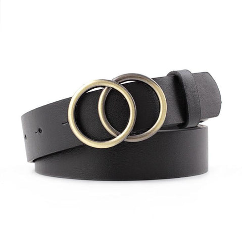 Women PU Leather Metal Buckle Belts