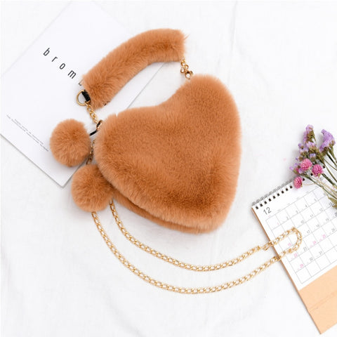 Women Faux Fur Winter Handbags