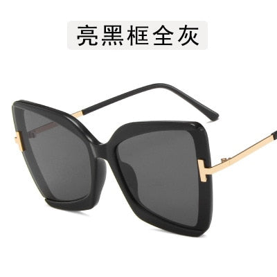 Big frame T word sunglasses for women