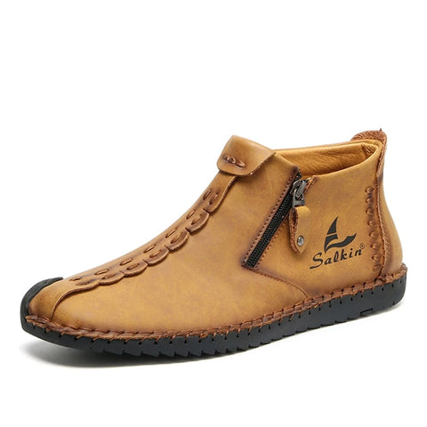 Men Hand-stitching Leather Boots