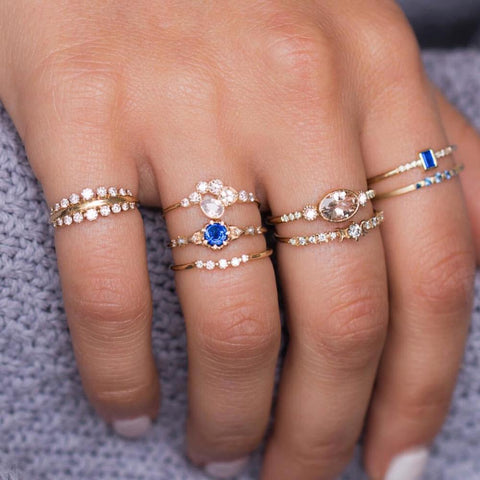 Women Vintage Boho  Figure Rings Sets