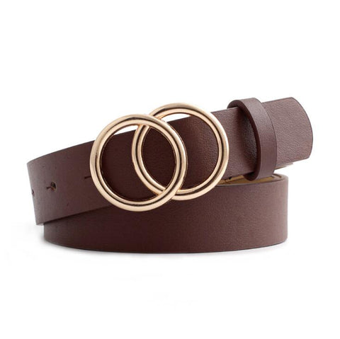 Women PU Leather Metal Buckle Belts