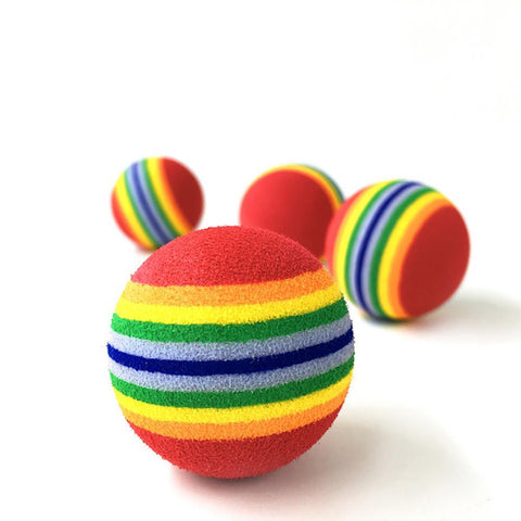 Pet Rainbow Striped Ball Toy