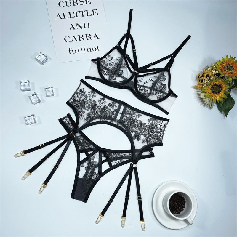 Women Erotic Lingerie Garter Thong Suit