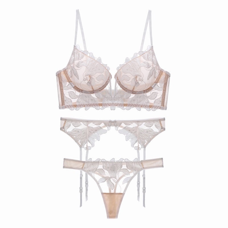 Woman French Embroidery Lingerie Underwear Bra